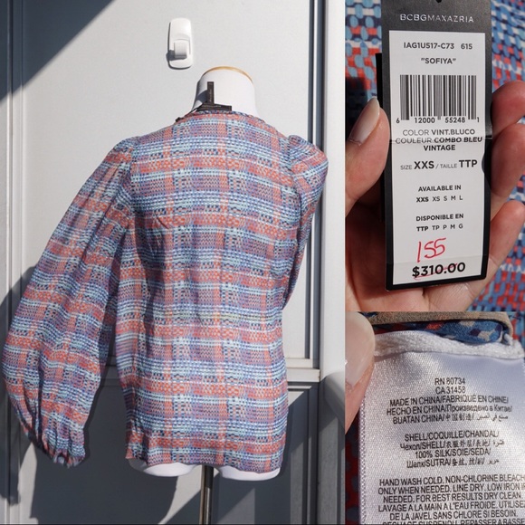 🔮 BCBGMaxazria 100% Silk Blouse (XS) - Picture 4 of 8